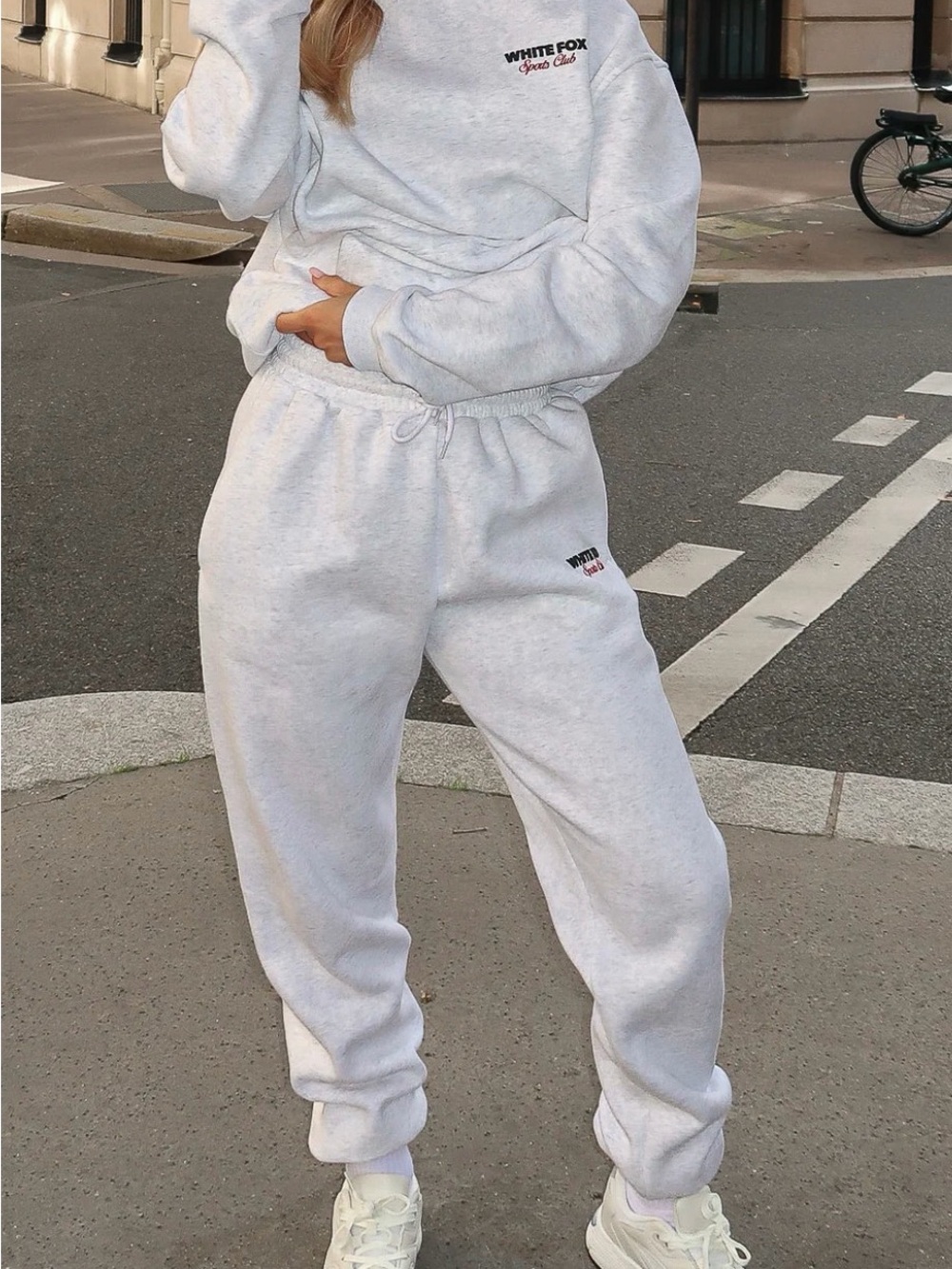 White fox Light Gray Women's Fleece Jogger Set